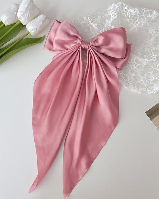 🔥 Grand Nœud Pince À Cheveux Pour Femme – Accessoire De Queue De Cheval Pour Mariage & Quotidien Avec Longue Queue