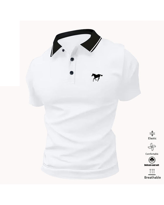 T-shirt Homme À Col Revers, Manches Courtes