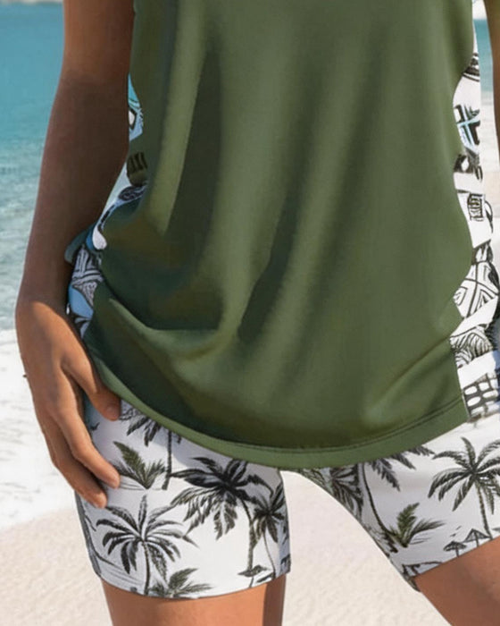 Tankini Vacances Imprimé À Bretelles Croisées