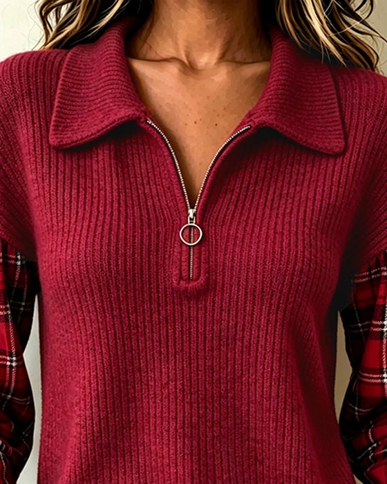Pull Manches Longues Col Revers