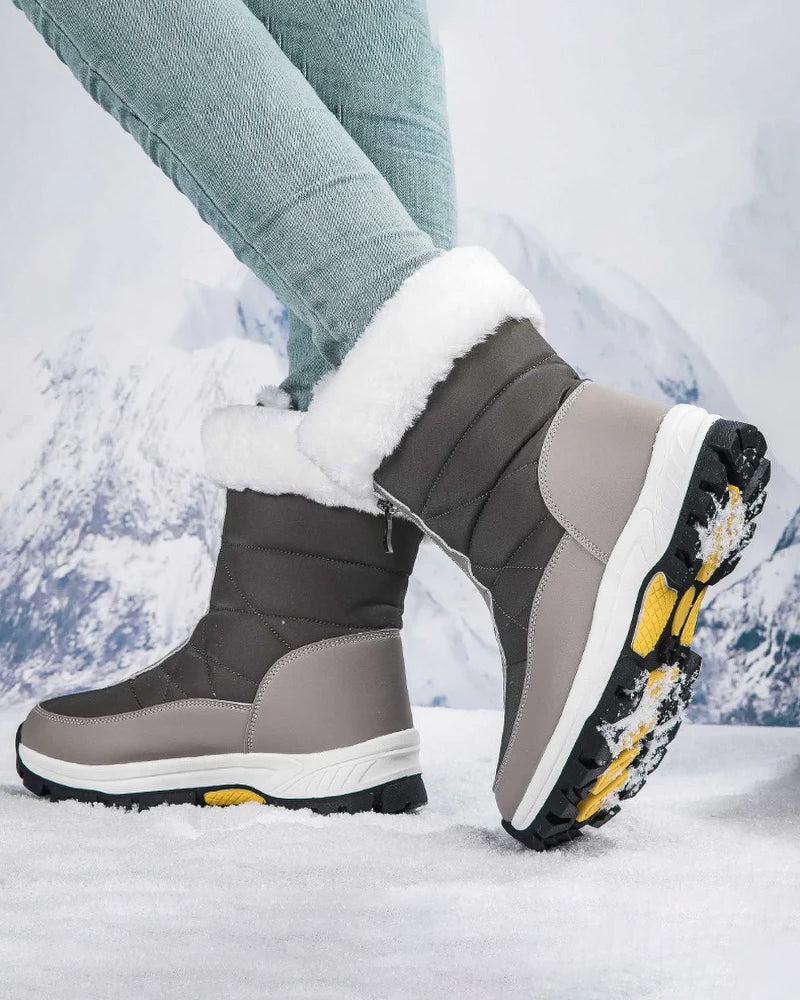 Bottes De Neige Chaudes Antidérapantes À Fermeture Éclair Pour Femmes