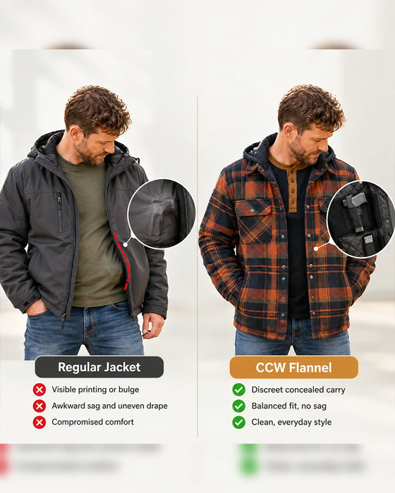 Manteau Homme À Carreaux À Capuche Boutonnage