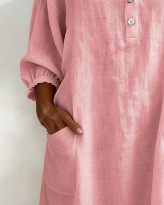 Robe Col Carré Manches Bouffantes