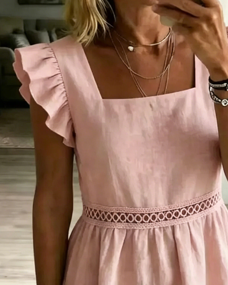 Blouse Col Carré Volant