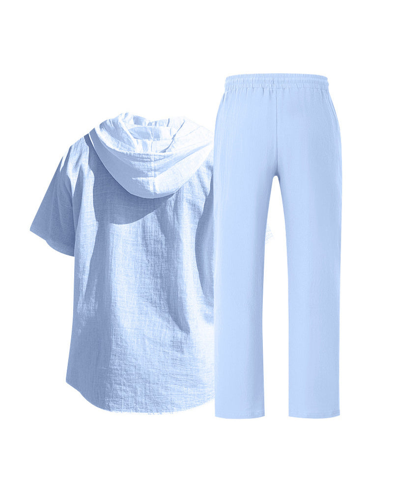 Ensemble Deux Pièces À Capuche Léger Pour Homme Pour Une Tenue Décontractée Estivale