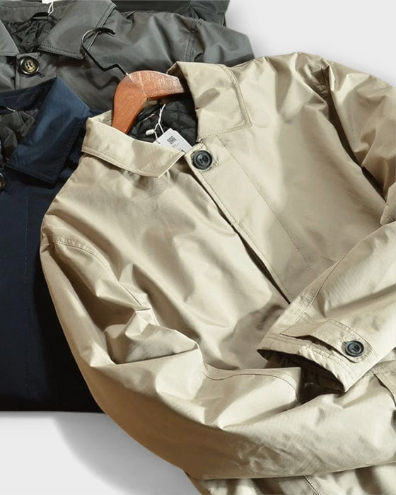 Imperméable Long Manteau | Homme Isolé Bouton Veste Vêtements D'Extérieur