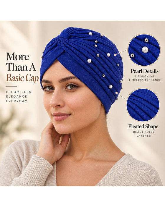 Chapeau Perle Plissé Pré-Noué Turban