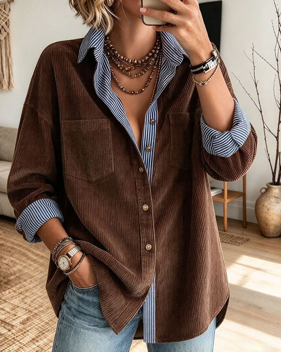 Chemise Bouton-Revers Faux Deux Pièces