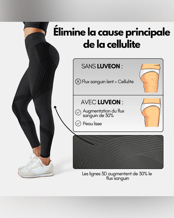 Pantalon Antidérapant Motif Yoga