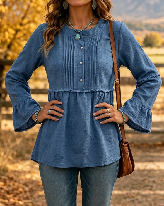 Blouse Uni Col Rond