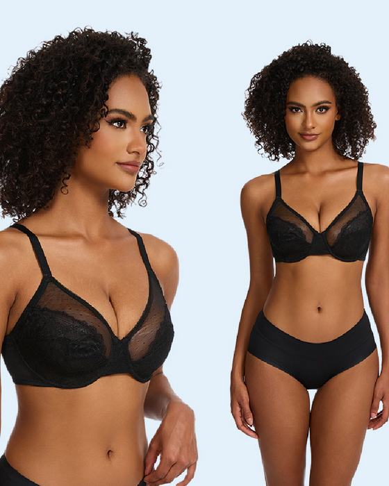 Soutien-Gorge Maille Dentelle Plissé