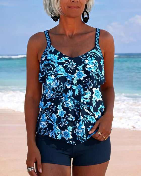 Tankini Volant Irrégulier Ourlet