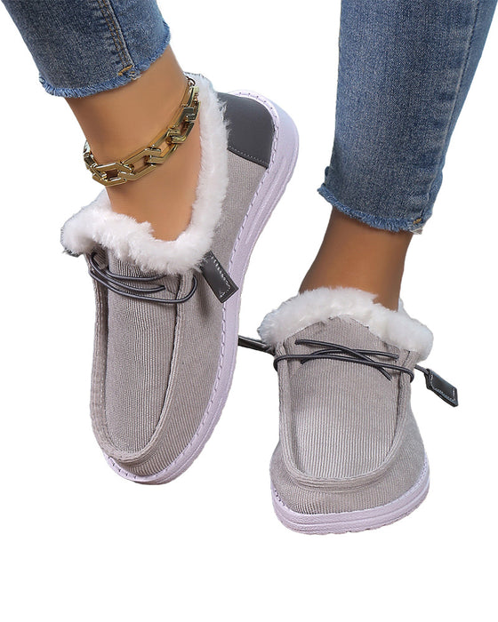 Chaussures en coton chaud épaissi de couleur unie