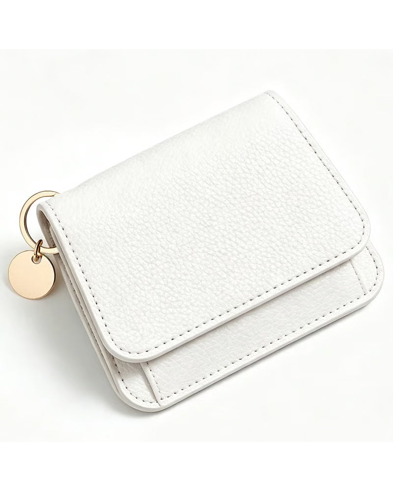 Portefeuille Femme Élégant Minimaliste Court Et Fin