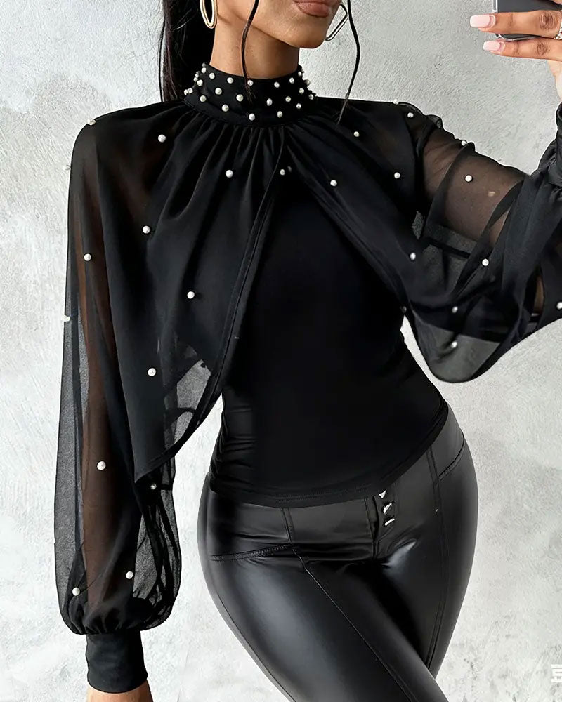 Top Avec Style Élégant Et Design à Manches Lanterne