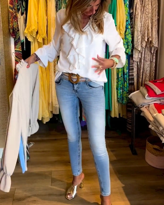 Blouses à volants de créateurs pour femmes