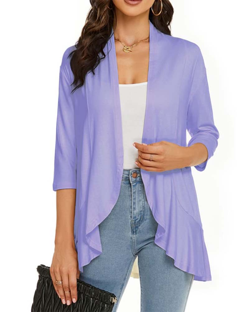 Cardigan Femme Décontracté Léger Devant Ouvert