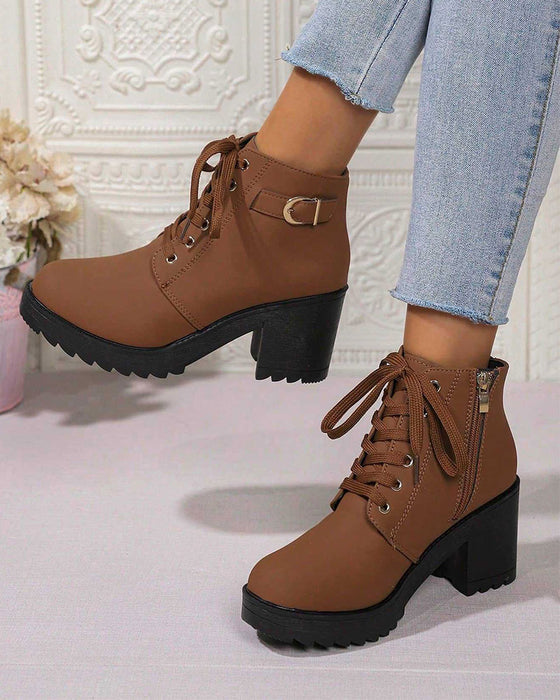 Bottines À Plateforme Chunky