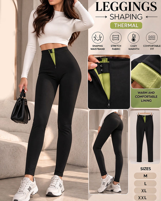 Leggings Doublé Polaire Taille Haute Galbant