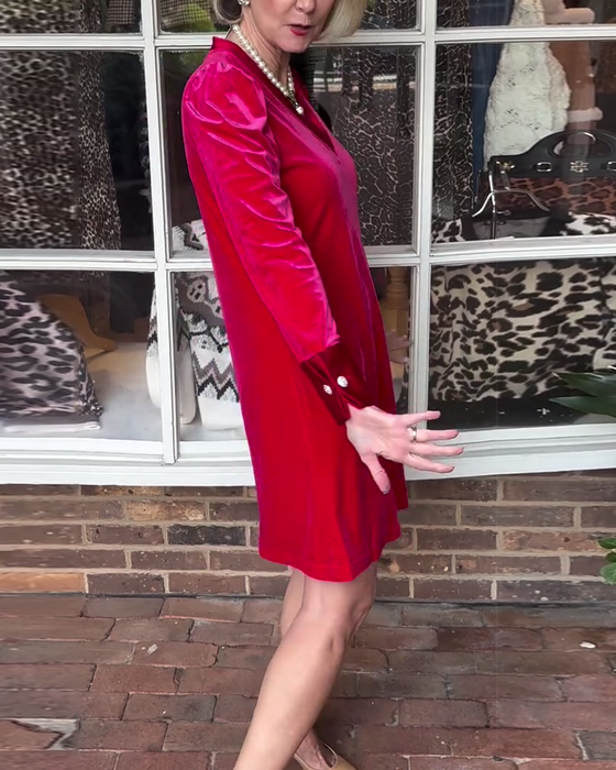 Robe élégante à col en V couleur unie