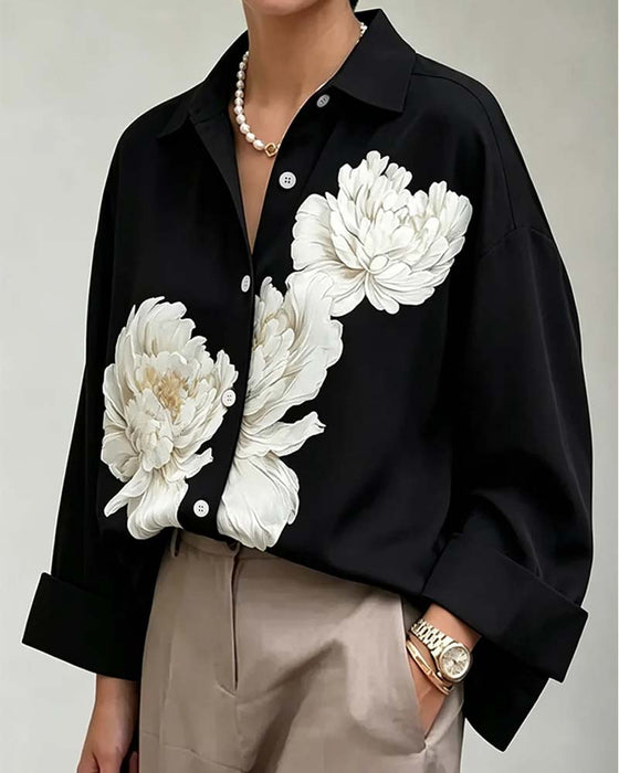 Chemise Imprimé Floral Revers