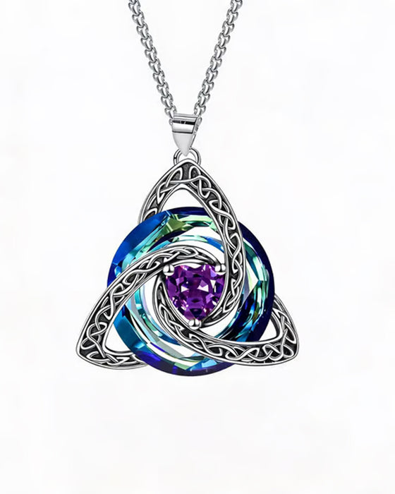 Collier Pierre De Naissance Nœud Trinitaire Celtique ✨
