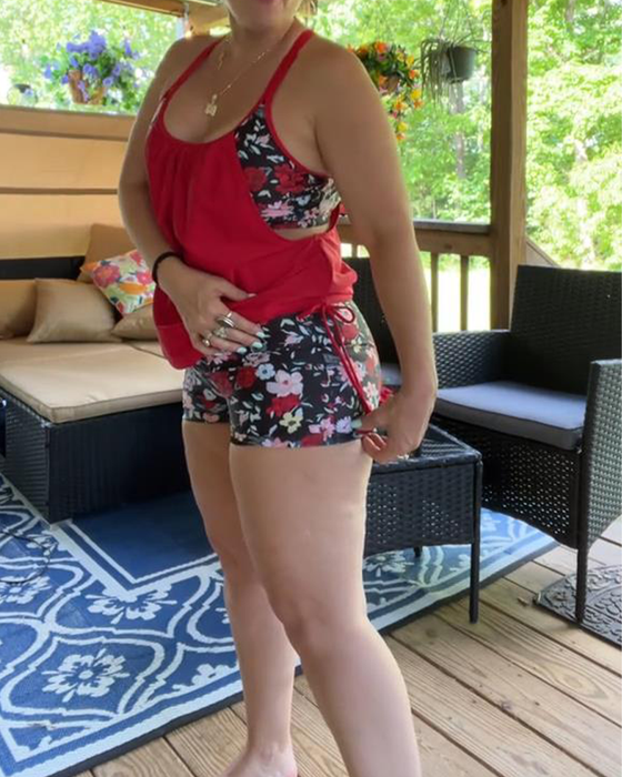 Maillot De Bain Imprimé Bretelles Boxer