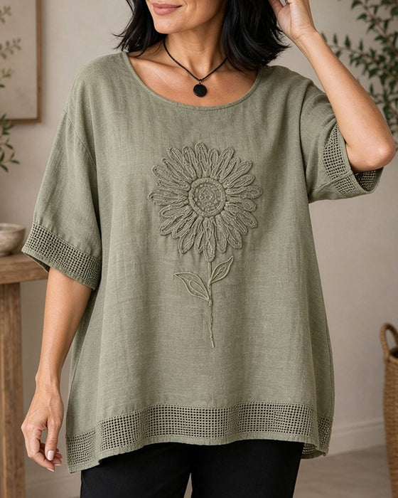 Blouse Tournesol Brodé Large