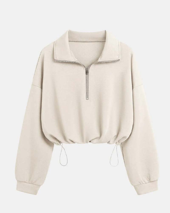 Sweatshirts Fermeture Éclair Taille Manche Longue