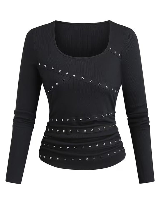 Blouse Élégante Col En U Ajustée