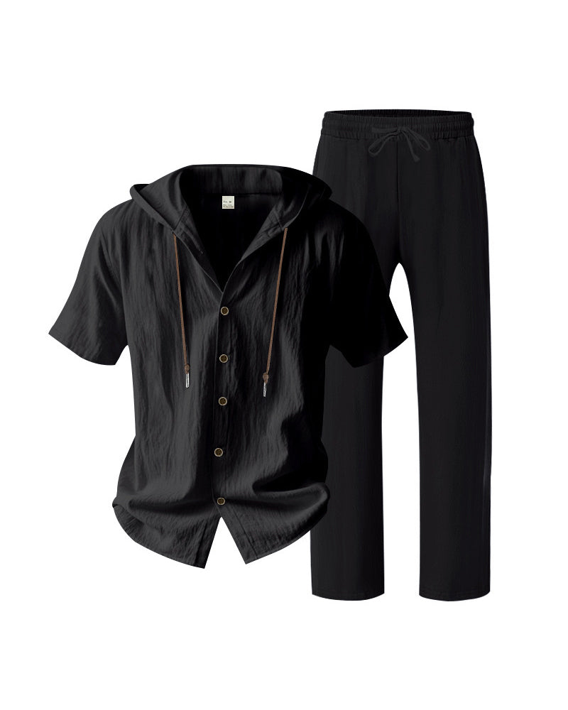 Ensemble Deux Pièces À Capuche Léger Pour Homme Pour Une Tenue Décontractée Estivale