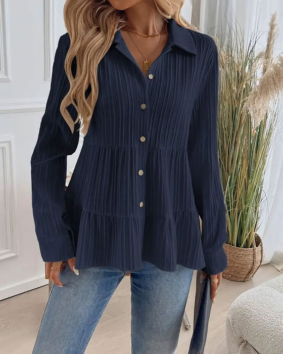 Chemise Élégante À Revers Avec Taille Cintrée