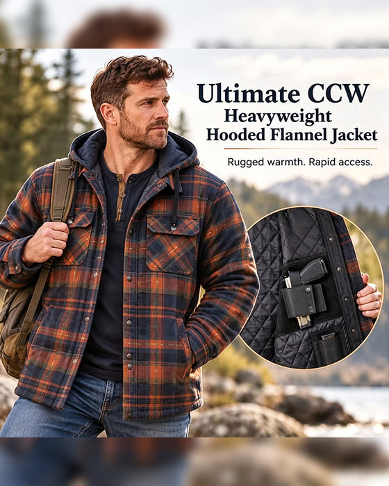 Manteau Homme À Carreaux À Capuche Boutonnage