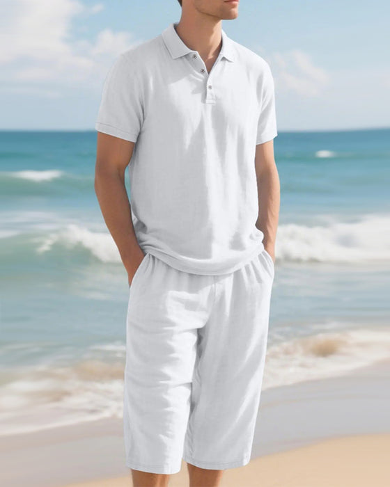 Ensemble Décontracté Pour Homme Composé D'un Polo Et D'un Pantalon 7/8