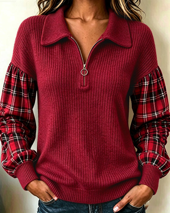 Pull Manches Longues Col Revers