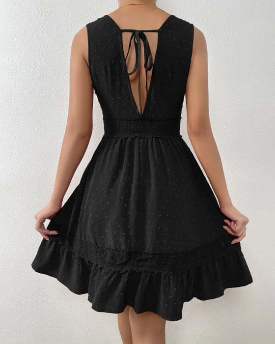 Robe Unie Dentelle Dos Nu