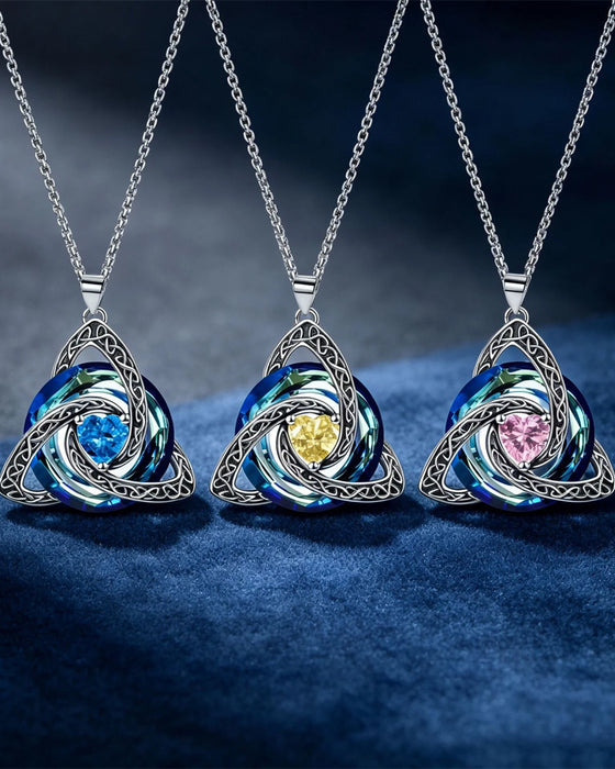 Collier Pierre De Naissance Nœud Trinitaire Celtique ✨