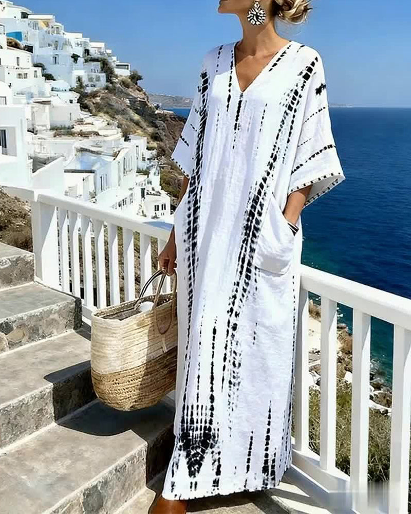 Robe Bohème Fluide À Col En V