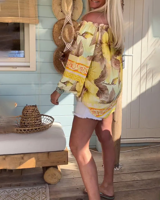 Blouse Off-Shoulder Imprimé Resort