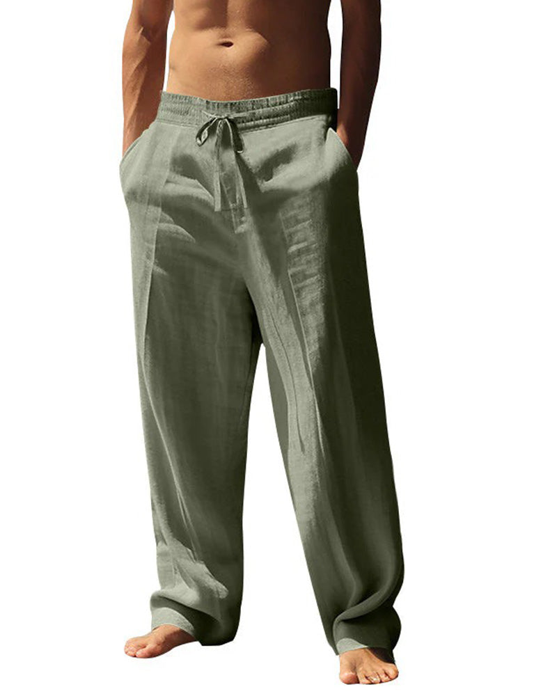 Pantalon Homme Décontracté Jambe Droite Plage