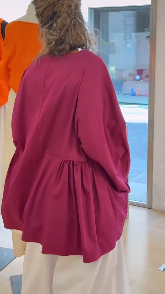 Blouse Unie À Manches Longues