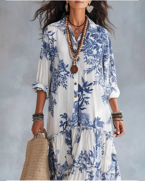 Robe Décontractée Imprimée À Revers