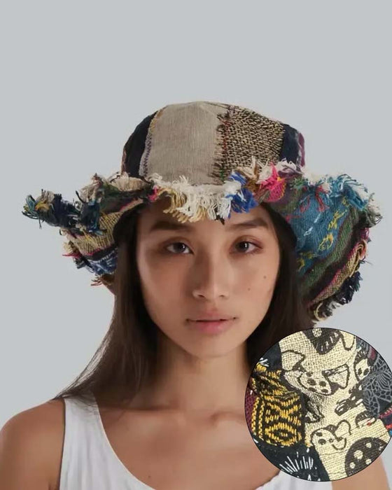 Chapeau Patchwork Coloré Seau