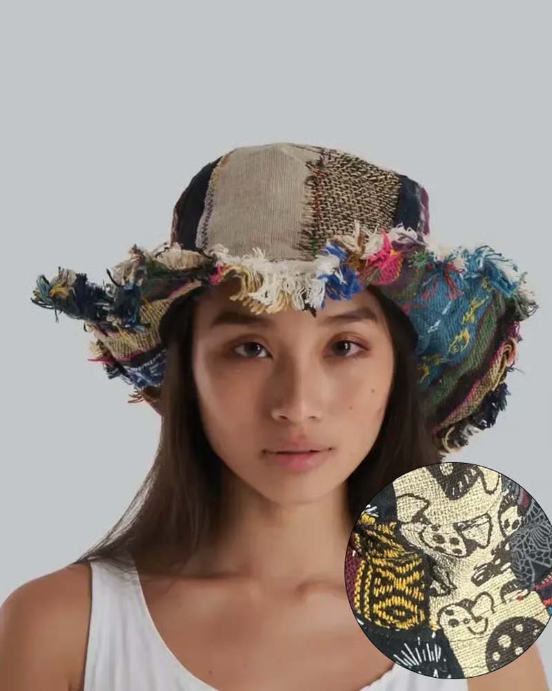 Chapeau Patchwork Coloré Seau