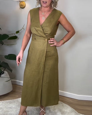 Robe Décontractée Sans Manches Col En V