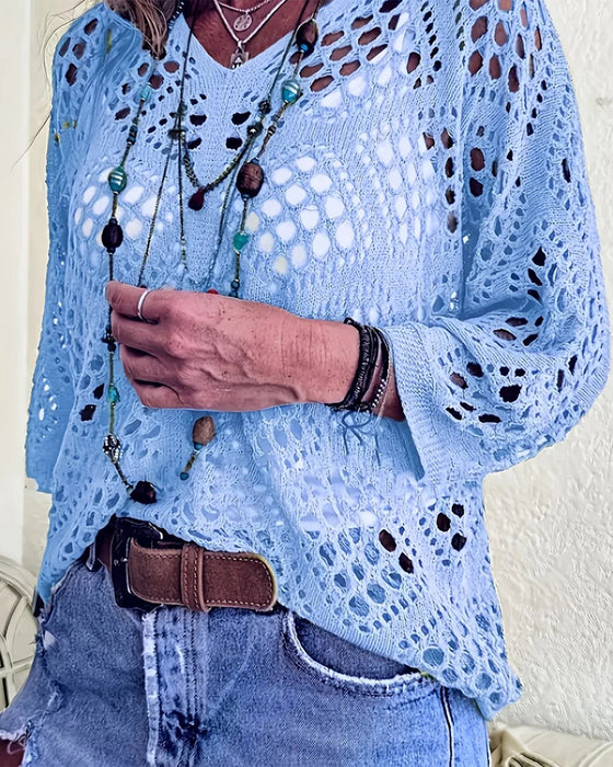 Haut Motif Losange Ajouré Ample