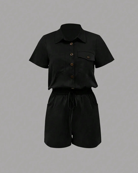 Combinaison Poche Bouton Taille Élastique