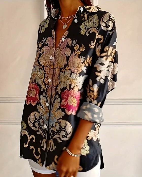 Chemise À Col Imprimée Boutonnage