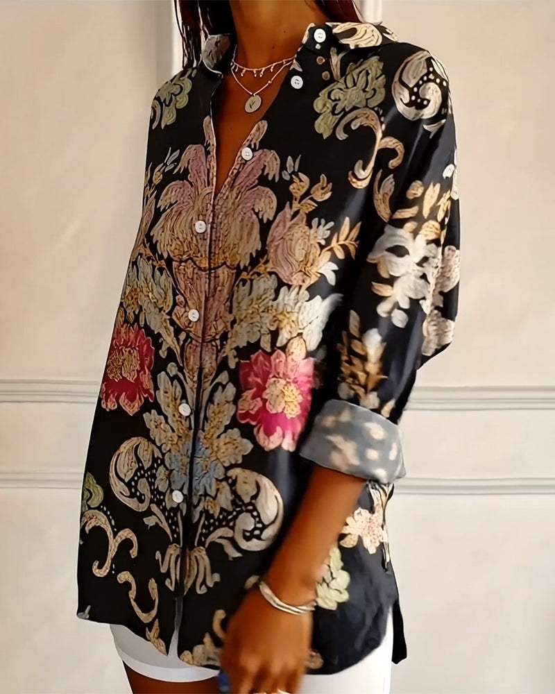 Chemise À Col Imprimée Boutonnage