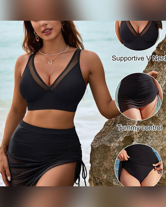 Bikini Jupe De Bain Taille Haute